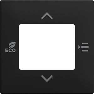 KNX centraalplaat  voor inbouw thermostaat met/zonder CO2/vochtsensor (6109/18 en 6109/28), balance SI matzwart (6109/03-915)