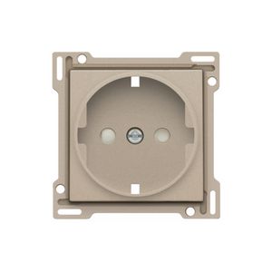 Afwerkingsset stopcontact randaarde/besch.afsl. champagne