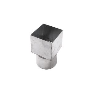 Zinken HWA verloopmof vierkant 100x100mm/rond 100mm verjongde spie
