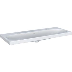 Acanto wastafel 120x48,2cm met 2x kraangat met overloop wit
