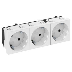 Contactdoos 3-vdg 33gr 250V 10/16A carbonaat puur wit