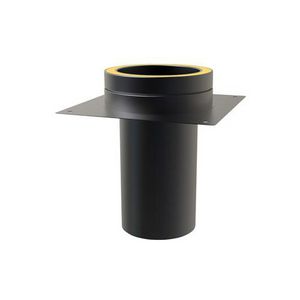 DW Ø125mm Schouwplaat+ aansluiting zwart