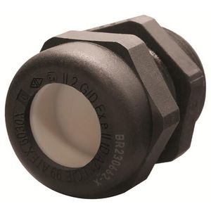 Wartel ATEX EXE poly 6+25 glasvezel M16 zwart RAL90 VVE=25