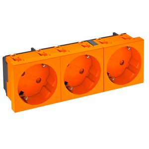 Contactdoos 3-vdg 33gr 250V 10/16A carbonaat