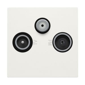 Afwerkingsset 2x enkelvoudige coaxaansl. TV/FM/Satt. white