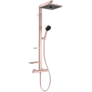 ceratherm alu+ douchesysteem 345x501x1113mm rose afwerking, 12 l/min (3 bar) (vierkant)