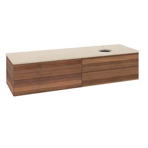 Wastafelonderkast Antao 1600x360x500mm Warm Walnut K27053HM