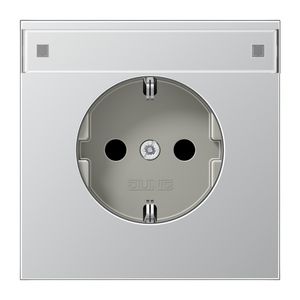 Wandcontactdoos aluminium besch.ct/aanr.veil. tekstv