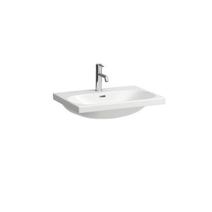 Wastafel LUA 65x46cm -kraangat -over voorH403542112 wit