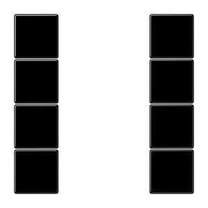 Tastafdekking compleet 4-voudig LS zwart KNX