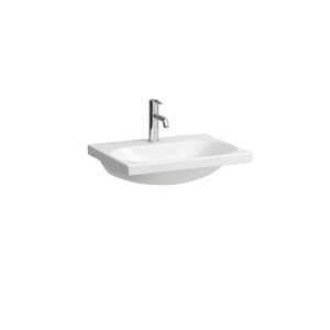 Wastafel LUA 60x46cm +kraangat -overloop voorH403532112 wit