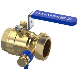 Kogelkraan S28 1"bn. DN25 met aftap VVE=4