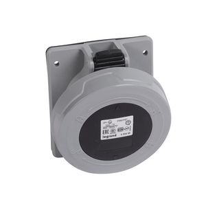 Inbouw Wandcontactdoos 500V 32A 4P IP67 kunstst. Zwart P17