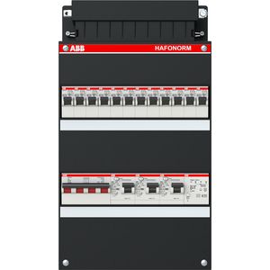 Installatiekast 12x achter 3x 30mA + T + HS 3-f