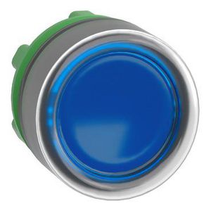Kop drukknop Verlicht Verz. Terugv. 22mm LED Blauw