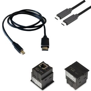 Inzetplaatje Mini Docking Station set v.v. HDMI kabel USB C