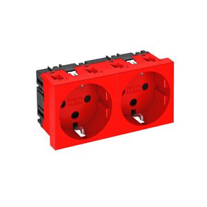 Contactdoos 2-vdg 0gr gecodeert 250V 10/16A carbonaat