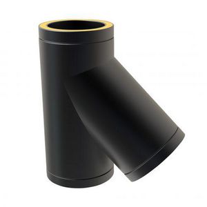 DW-KW Ø125mm T-stuk 135° mat zwart