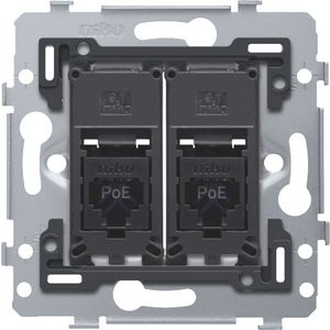 Mechanisme 2 RJ45-aansl.en UTP Cat. 6A PoE++ vlak