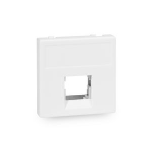 Inzetplaatje M45 tbv 1x RJ45 uitsp. wit RAL9003
