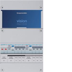 Groepenkast 6-groepenverdeler HS 2xALS 30mA 1-fase