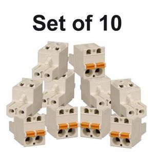 Doos a 10st. Connector 2-pins Veldbekabeling Veerklemmen