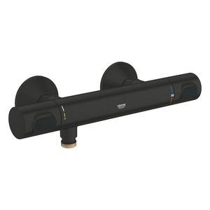 Douchethermostaat 150 mm M/kopp mat zwart