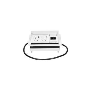 RHODOS 2x 230V RA 2x CAT6 1m GST o.g. wit RAL9016