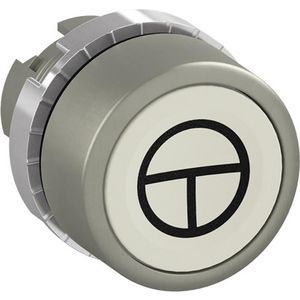 Drukknop terugverend ISO symbool start/stop wit
