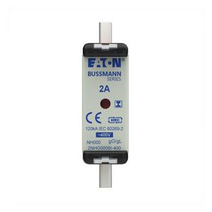 Zekering laagsp. 2A AC 400V NH000 gL/gG dubbele meld VVE=3