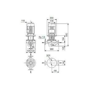 Inlinepomp TP 65-170/2-A-F-A-BQQE 400D 50HZ