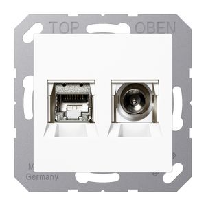 Aansluitdoos coax/RJ45 alpin wit AS500
