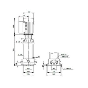 Centrifugaalpomp CRE5-5 A-A-A-E-HQQE 3x380-500 60HZ