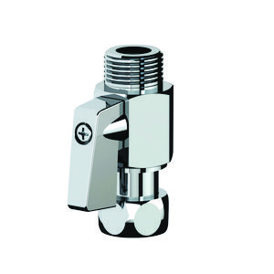 Aansluitkraan recht MF3/8" L.45 met vaste rechte moer STOP