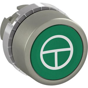 Drukknop terugverend ISO symbool start/stop groen
