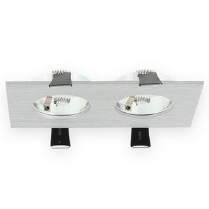 Inbouwarmatuur Aluminium rechthoek 2voudig 80x142mm Verona