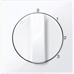 CentRALplate three-step rotary switch active white glossy