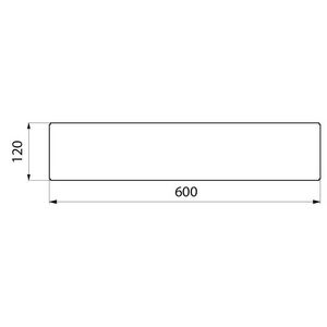 Planchet 600x120mm staal wit geepoxeerd