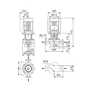 Inlinepomp TP 125-400/4-A-F-A-BQQE 400D 50HZ