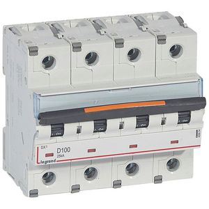 Installatieautomaat 4-polig D-karakteristiek 100A 25kA DX³ DIN