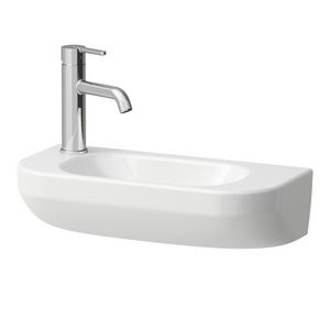 Fontein LUA 50x23cm met kraangat links -overloop Lcc wit