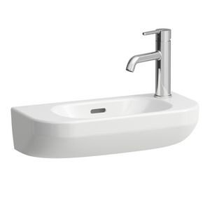 Fontein LUA 50x23cm met kraangat rechts +overloop Lcc wit