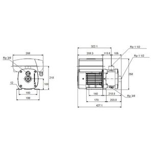 Centrifugaalpomp CME10-2 A-R-G-E-AQQE S-A-D-N 3x400V HR