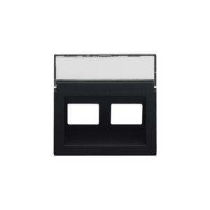Centraalplaat data 2x RJ schuine uitgang black coated