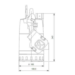 Dompelpomp vlakzuigend Unilift CC9 - A1 CS 1x230V 50Hz, 10m, Schuko