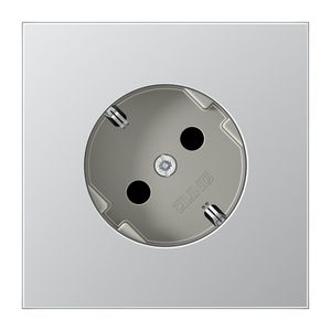 Wandcontactdoos aluminium met R/A 45gr LS