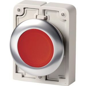 Signaaldrukknop 30mm RVS vlak sealed rood terugverend