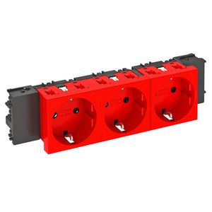 Contactdoos 3-vdg 0gr moduul-45 zijaans. 250V 10/16A 6120388