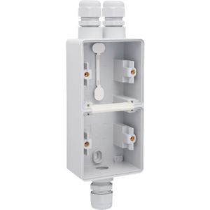 Spuitwaterdichte dubb. V opb.doos 1x2-voudig /1 enkel M20 gr
