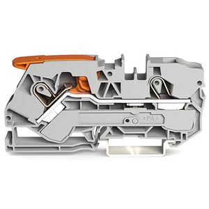 2-draads rijgklem met hendel en Push-in 10 mm² grijs VVE=25